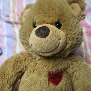 One Direction 1D 2013 Retired Build-A-Bear 16' Heart Brown Plush Teddy Bear Rare
